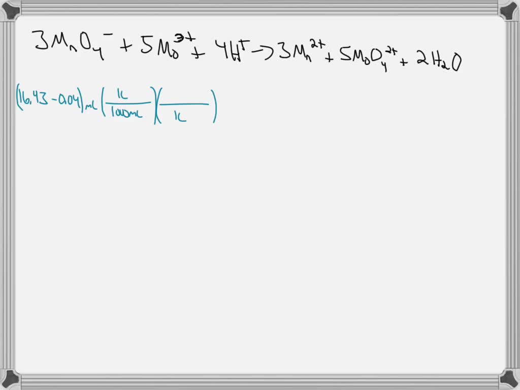 SOLVED: a) When 22.00 mL of unknown were passed through a Jones ...