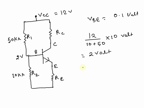 q1-a-transistor-uses-potential-divider-method-of-biasing-assume-that-r1-50-k-r2-10-k-vcc-12-v-vbe-01v-and-re-1k-find-the-value-of-ic-and-explain-your-answer-03482