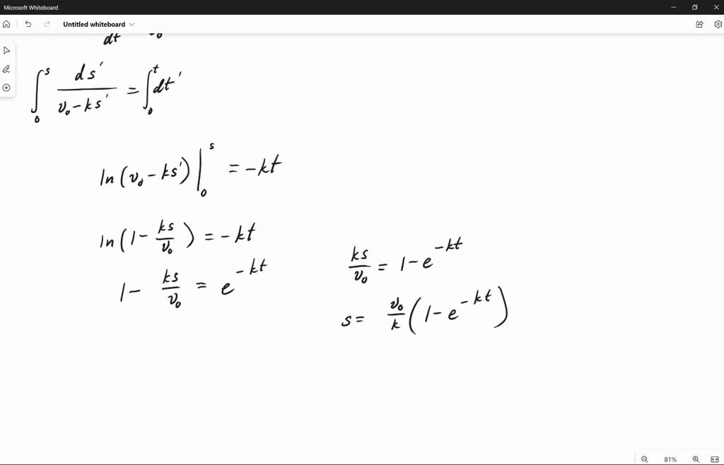 SOLVED The velocity of a particle traveling along a straight line is v