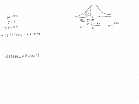a-population-of-values-has-a-normal-distribution-with-185-185-and-3-3-you-intend-to-draw-a-random-sample-of-size-n-148-n-148-find-the-probability-that-a-single-randomly-selected-value-is-bet-66736
