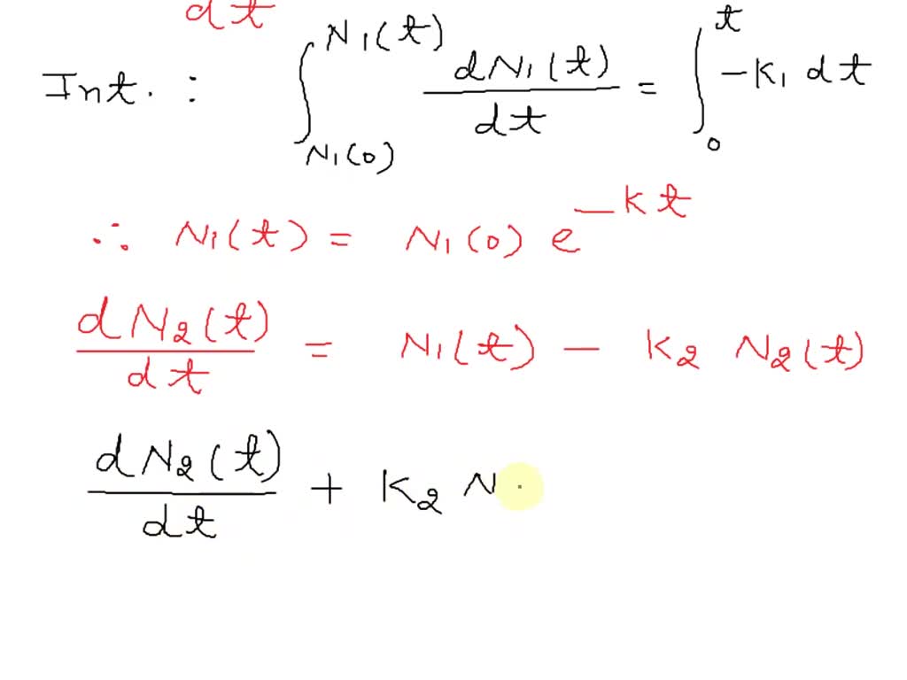 SOLVED: (The Bateman Equation [5]) A radioactive series consists of two ...