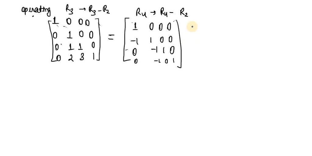 SOLVED: Find the triangular matrix E' that reduces 