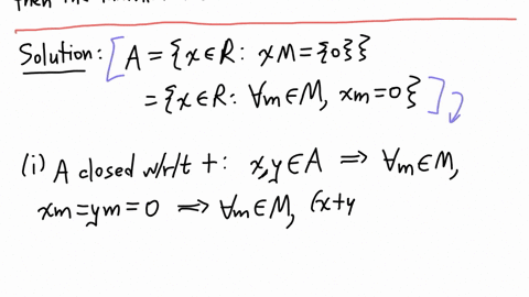 let-r-be-a-commutative-ring-and-m-an-r-module-show-that-annihilator-of-m-is-an-ideal