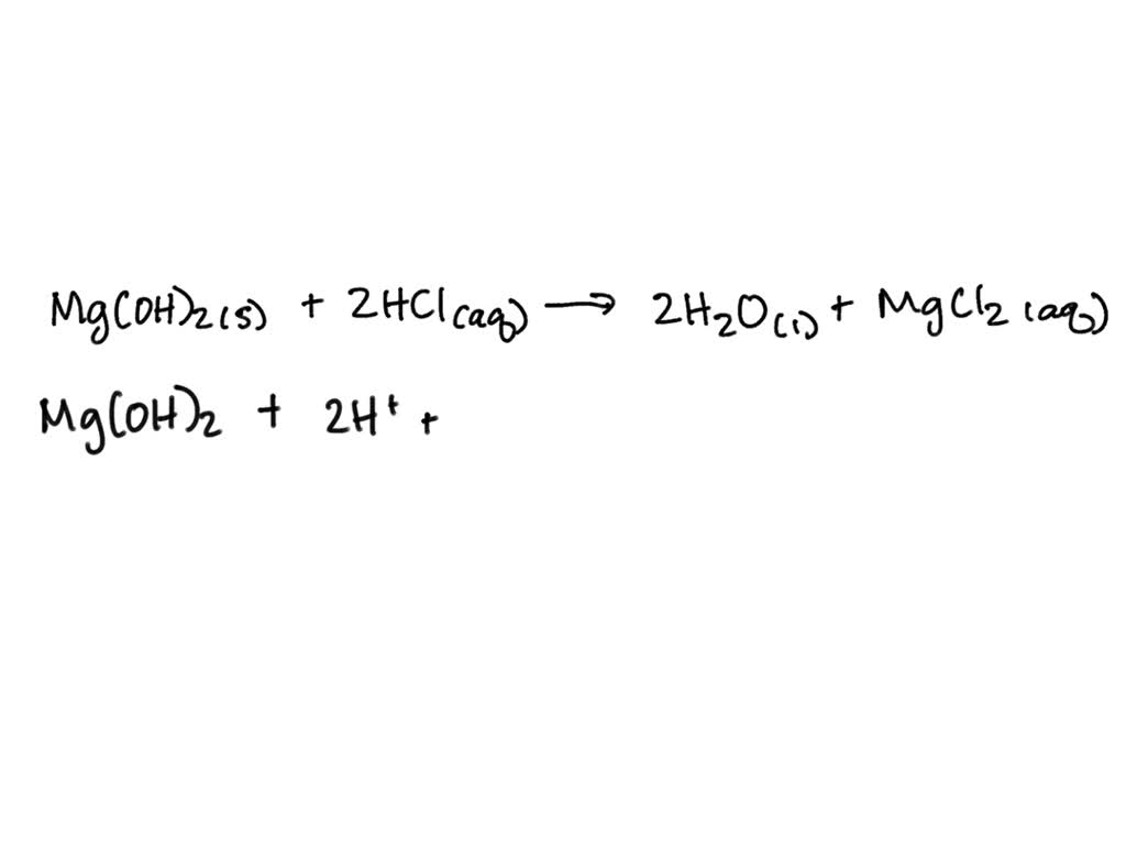 SOLVED: Milk of magnesia (active ingredient: magnesium hydroxide) is ...