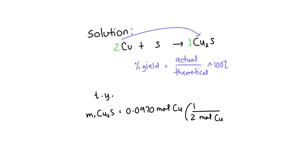 SOLVED When copper is heated with an excess of sulfur, copper(I