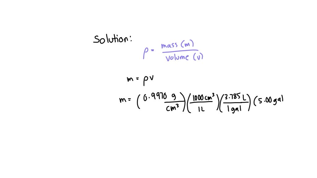 SOLVED The density of water at room temperature (25Â°C) is 0.9970 g