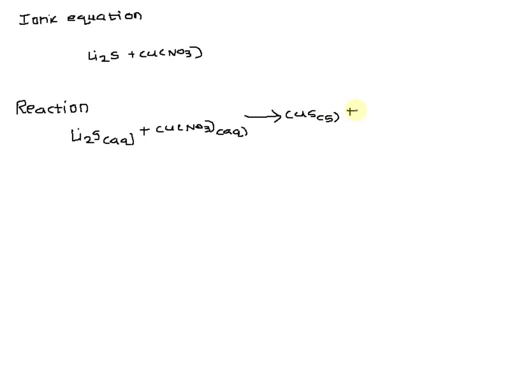 SOLVED Give the complete ionic equation for the reaction (if any) that