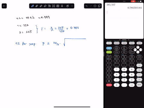 assume-that-a-sample-is-used-to-estimate-a-population-proportion-p-find-the-999-confidence-interval-for-a-sample-of-size-337-with-265-successes-enter-your-answer-as-a-tri-linear-inequality-u-27647