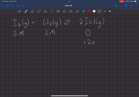 if-the-equilibrium-constant-for-the-following-reaction-is-0100-determine-the-final-concentration-of-icl-if-400-moles-each-of-i2-and-cl2-were-entered-initially-into-an-empty-200-liter-flask-i-60793
