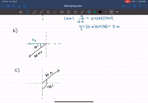 find-the-x-and-y-components-of-the-following-vectors-a-a-10-m-displacement-vector-that-makes-an-angle-of-30-with-the-x-direction-b-a-20-ms-velocity-vector-that-makes-an-angle-of-37-counterclockwise-fr