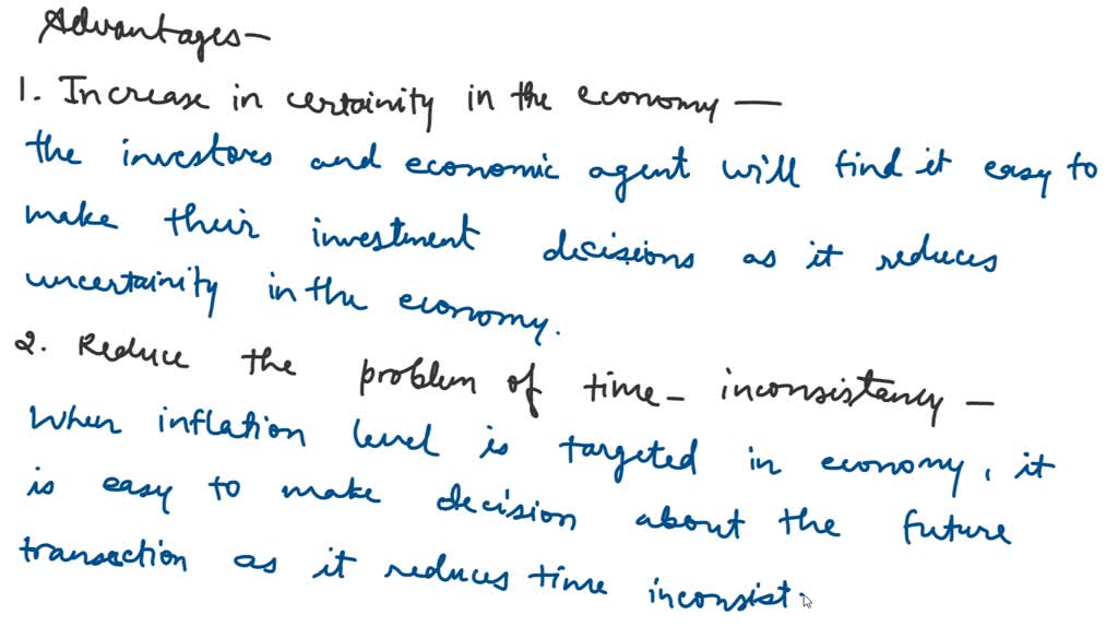 SOLVED '4) Explain what inflation targeting is What are the advantages