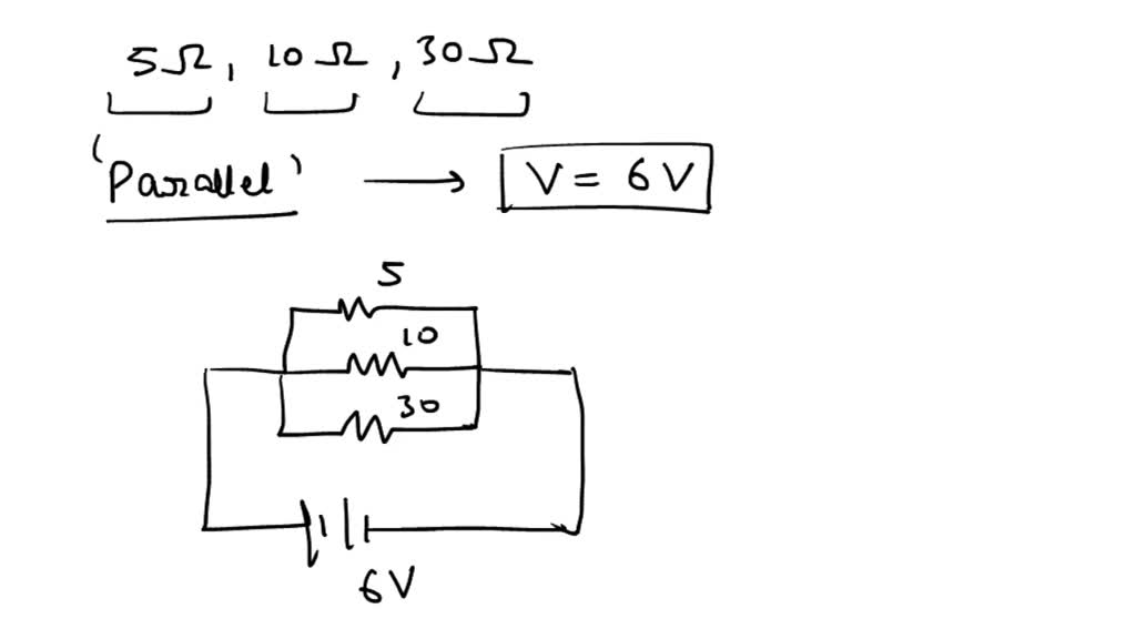 SOLVED Three resistors 5?, 10? and 30? are connected in parallel with