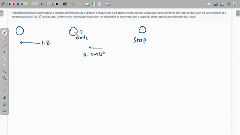 a-shuffleboard-disk-is-accelerated-at-a-constant-rate-from-rest-to-a-speed-of-60-mathrmm-mathrms-o-2-64751