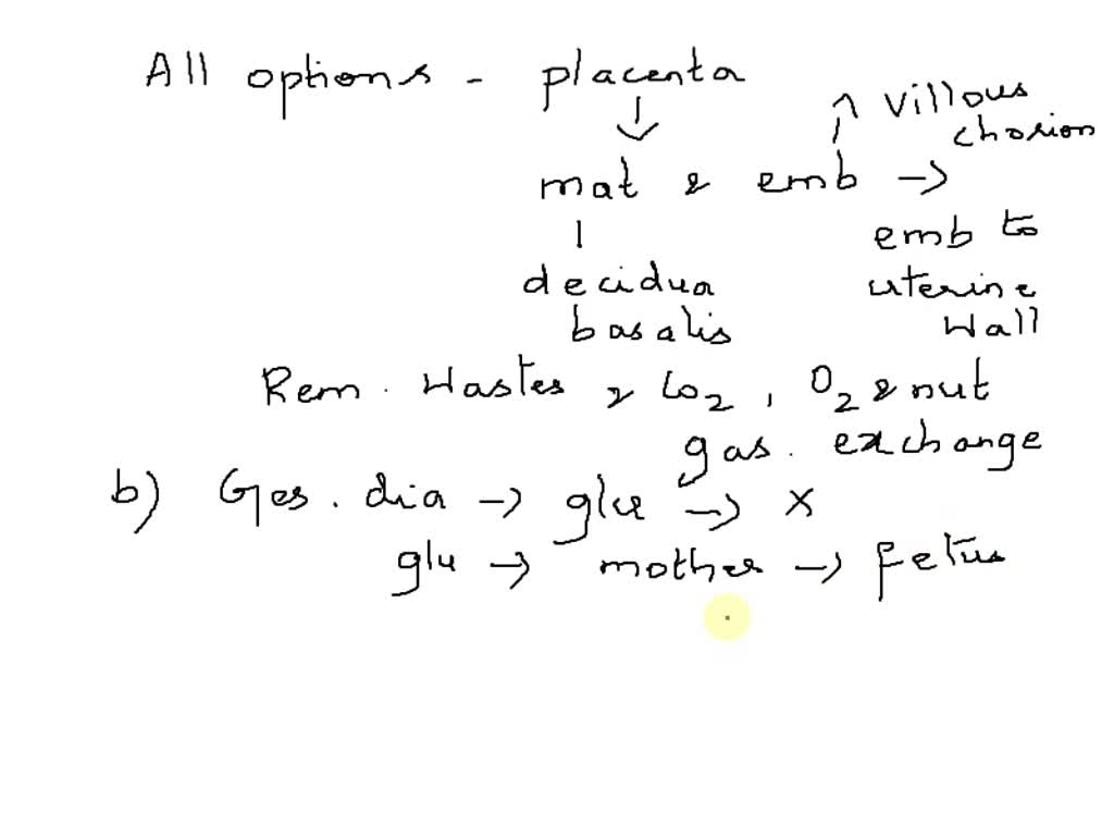 SOLVED Which Of The Following Functions Of The Placenta Check All