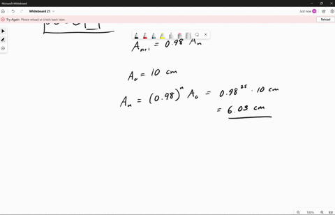 a-dumped-harmonic-oscillator-of-a-mass-of-500-g-has-a-period-of-05-second-the-amplitude-of-the-oscillation-is-decreasing-20-during-each-oscillation-a-the-initial-amplitude-is-10-cm-what-will-69285