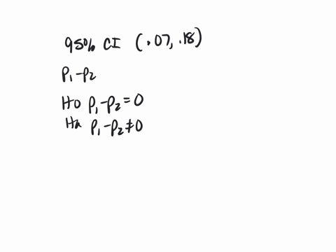 suppose-that-a-95-confidence-interval-for-a-parameter-p1-p2-is-007-018-and-the-statistical-test-h0p1-p2-vs-ha-p1-equal-to-or-not-equal-to-p2-a-use-the-confidence-interval-to-make-a-formal-co-51903