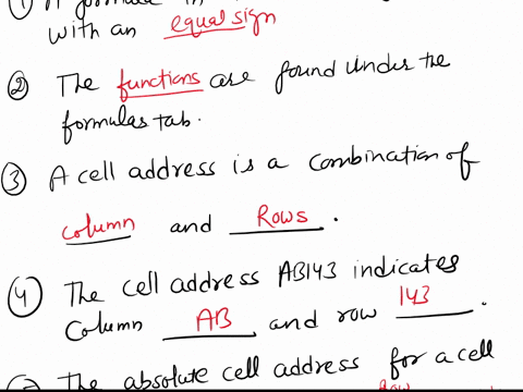 b-fill-in-the-blanks1-a-formula-in-excel-must-begin-withsign2-the-functions-are-found-undertab3-a-cell-address-is-a-combination-ofand-4-the-cell-address-ab143-indicates-columnand-row5-the-ab-95136