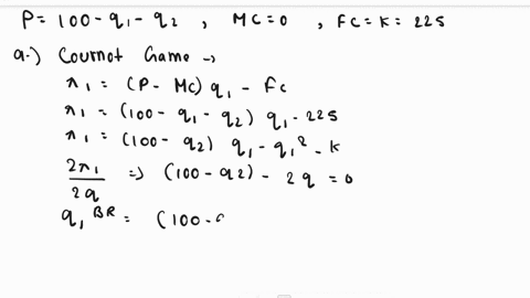 problem-3-entry-deterrence-consider-the-cournot-duopoly-game-with-demand-p-100-q1-q2-and-variable-costs-c-qi-0-for-i-1-and-2-there-is-a-fixed-cost-of-production-k-225-ie-which-is-incurred-wh-61651