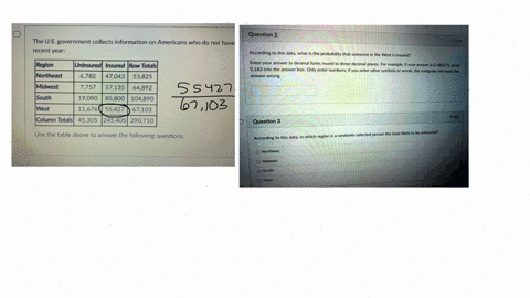 question-2-according-to-this-data-what-is-the-probability-that-someane-in-the-west-is-insured-enter-your-answer-in-decimal-form-round-to-three-decimal-places-for-example-if-your-answer-is-01-06737