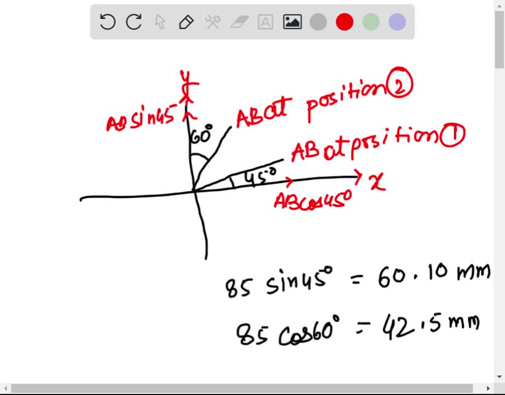 solved-a-line-ab-of-length-85mm-is-inclined-45-degrees-to-the