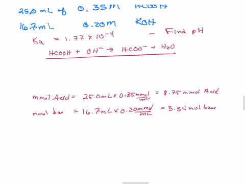 a-250-ml-sample-of-035-m-hcooh-is-titrated-with-020-m-koh-what-is-the-ph-of-the-solution-after-167-mlof-koh-has-been-added-to-the-acid-ka-177-10-30814