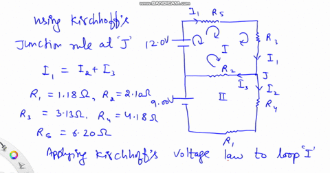 the-figure-below-shows-five-resistors-and-two-batteries-connected-in-a-circuit-what-are-the-currents-i1-iz-and-i3-consider-the-following-values-r1-1-18-0-rz-210-0-r3-313-0-r4-418-0-rs-620-q-59484