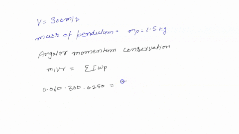qi_-bullet-is-fired-horizontally-with-velocity-60-300-ms-into-the-glender-bar-of-15-kg-pendu-lum-initially-at-rest-if-the-bullet-embeds-itself-in-the-bar-compute-the-resulting-angular-veloci-11976