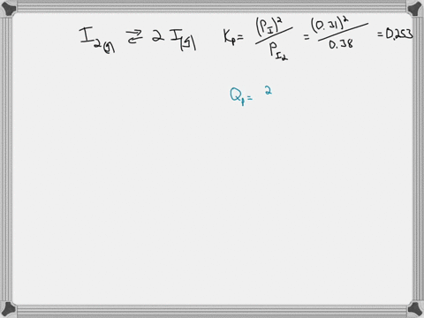 a-system-at-equilibrium-contains-i2gi2g-at-a-pressure-of-038-atm-and-igig-at-a-pressure-of-031-atm-the-system-is-then-compressed-to-half-its-volume-find-the-pressure-of-i_2-when-the-system-returns-to-