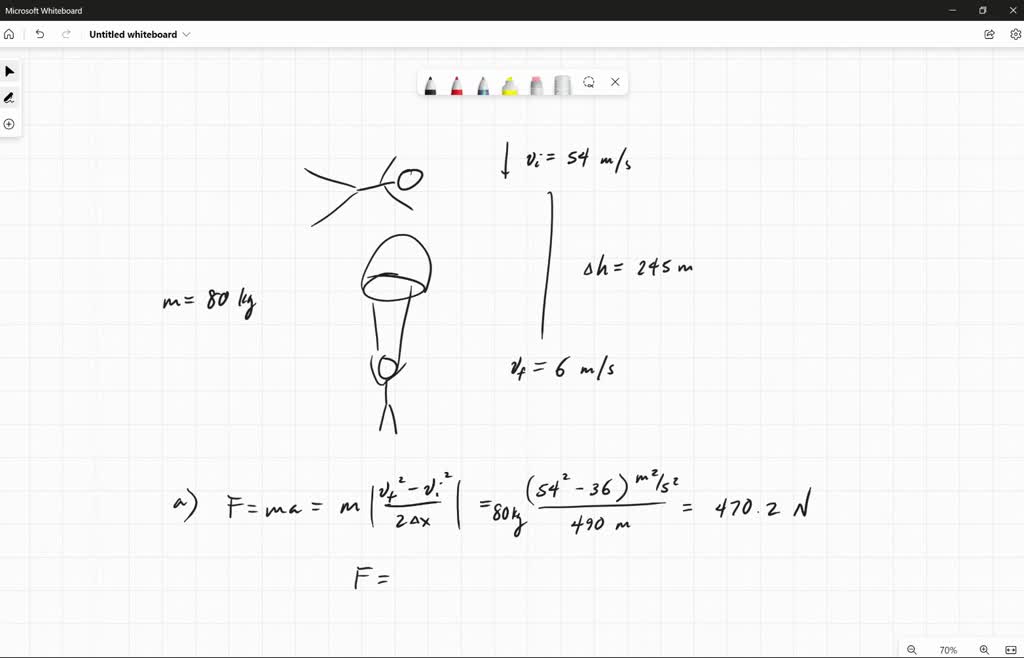 SOLVED: A Skydiver With A Mass Of 80 Kg Is Falling At Their Terminal ...