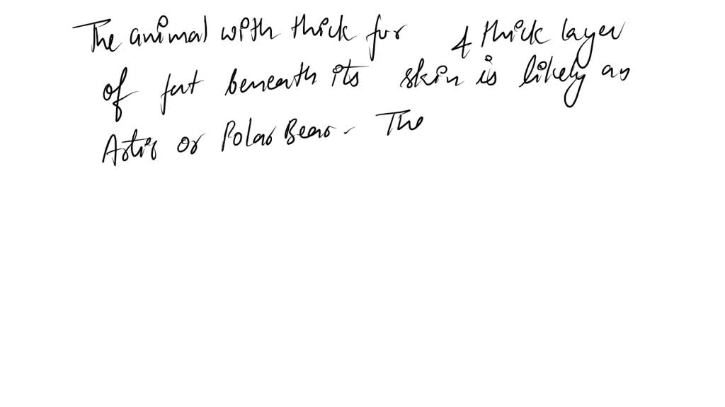 SOLVED Animal 'X' has thick fur on its body and a thick layer of fat