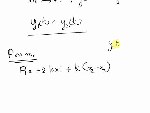 a-mass-2m-is-suspended-from-a-fixed-sup-port-by-a-spring-with-spring-constant-2k-a-second-mass-m-is-suspended-from-the-first-mass-by-a-spring-of-constant-k-find-the-equation-of-motion-for-th-98307