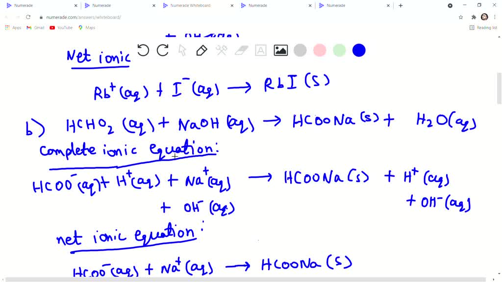 SOLVED: Write balanced complete ionic and net ionic equations for each ...