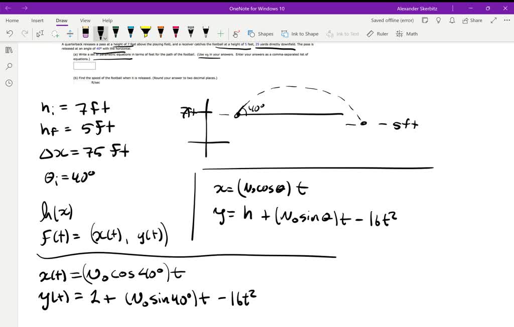 SOLVED projectile is launched at height of h feet above the ground at