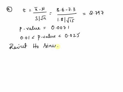 round-all-intermediate-calculations-t0-at-east-4-decimal-places-in-order-to-conduct-hypothesis-test-for-the-population-mean-random-sample-of-15-observations-is-drawn-from-normally-distribute-34084