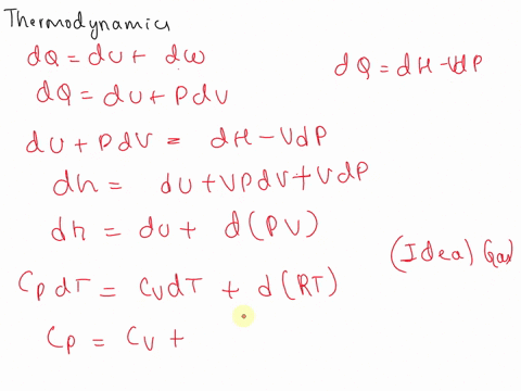 for-gases-the-relationship-between-the-specific-heat-at-constant-pressure-and-constant-volume-is-given-bycacrderive-this-relationship-by-using-the-ideal-gas-equationfill-the-table-shown-belo-50283
