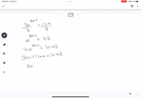 solve-the-following-exponential-equation-express-your-answer-as-both-an-exact-expression-and-a-decimal-approximation-rounded-to-two-decimal-places-3elt-7-129-answer-2-points-keypad-keyboard-38043