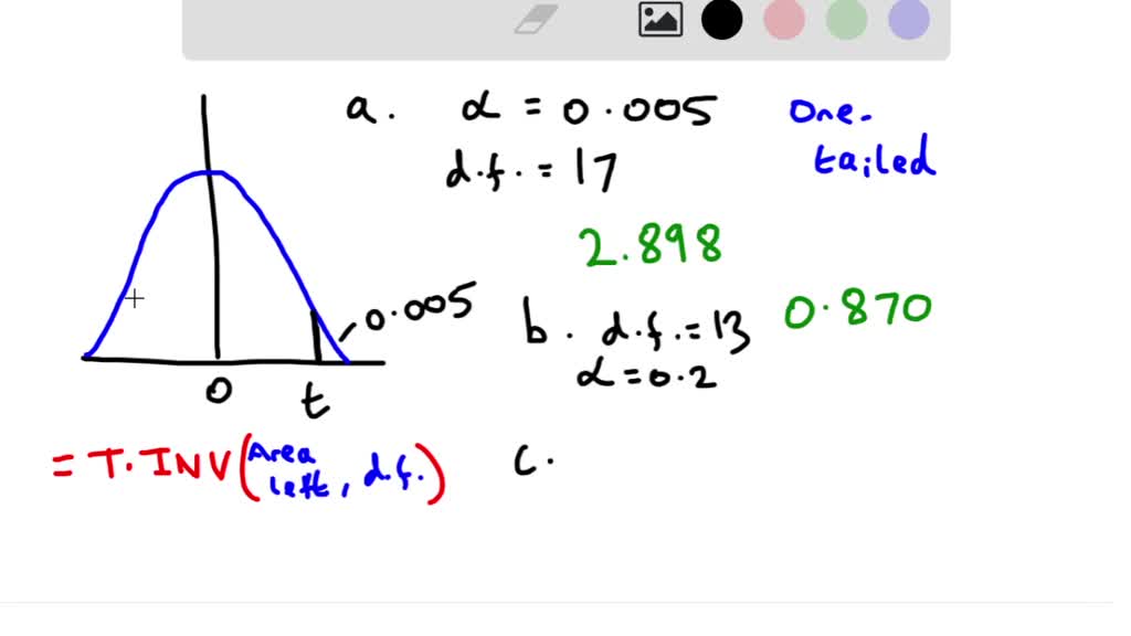 SOLVED Determine the tvalue in each of the cases Click the icon to view the table of areas