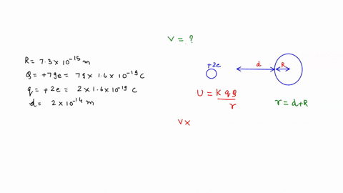 a-gold-nucleus-has-a-radius-of-73-times-10-15-m-and-a-charge-of-79e-through-what-voltage-must-an-alp-39411
