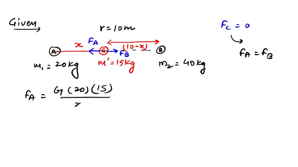 SOLVED: Two bodies A and B having masses 20kg and 40kg are separted by ...