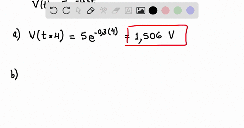point-the-voltage-v-across-a-charged-capacitor-is-given-by-vt-se-03t-where-t-is-in-seconds-what-is-the-voltage-after-4-seconds-volts-round-to-the-nearest-0001-volts-b-when-will-the-voltage-b-69458