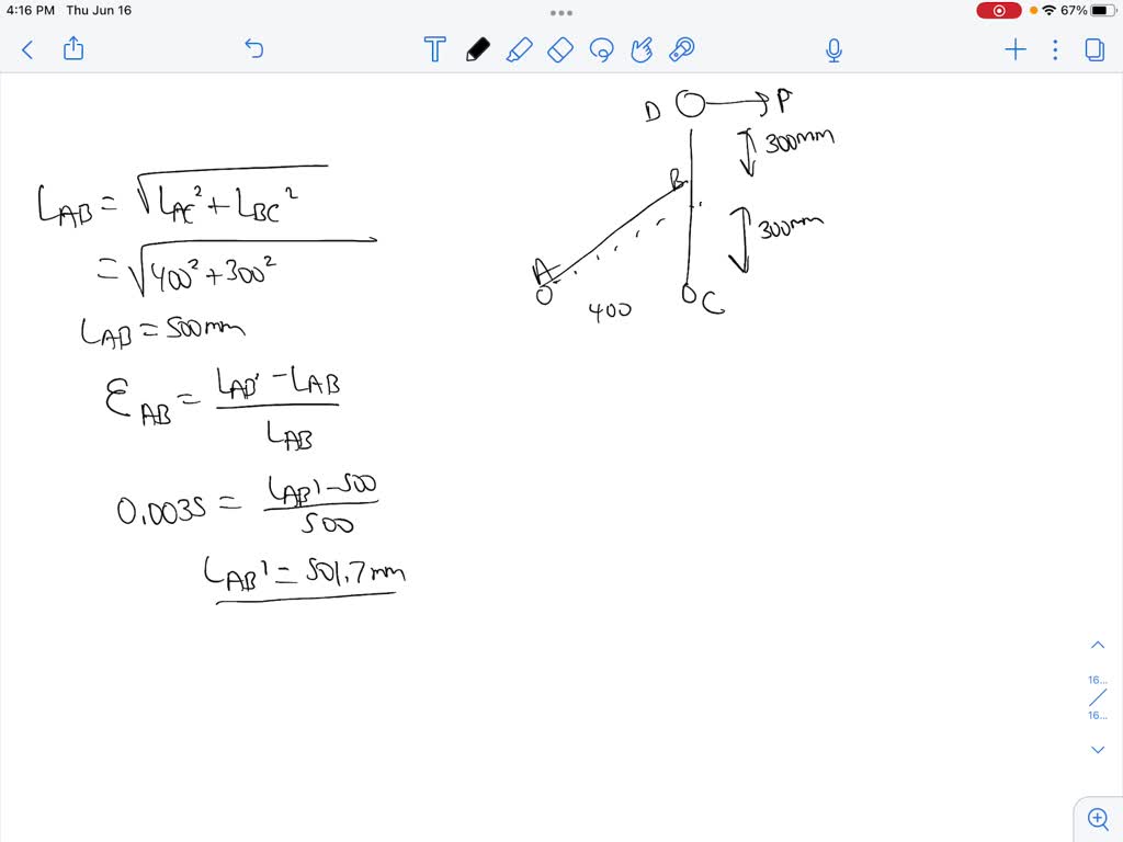 SOLVED Part of a control linkage for an airplane consists of a rigid
