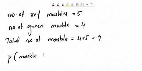 a-bucket-contains-5-red-marbles-and-4-green-marbles-two-marbles-are-drawn-without-replacement-what-is-the-probability-that-the-second-marble-is-green-given-that-the-first-marble-is-green-66418