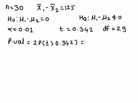 we-have-30-pairs-of-data-with-a-mean-of-differences-of-125-and-standard-deviation-of-2000-test-the-claim-that-the-mean-difference-is-zero-at-001the-test-statistic-0342-is-greater-than-the-lo-99082