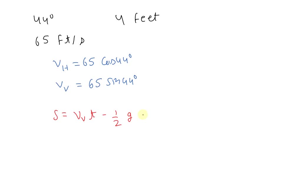SOLVED A discus is thrown from a height of 4 feet with an initial velocity of 65 ft/s at an