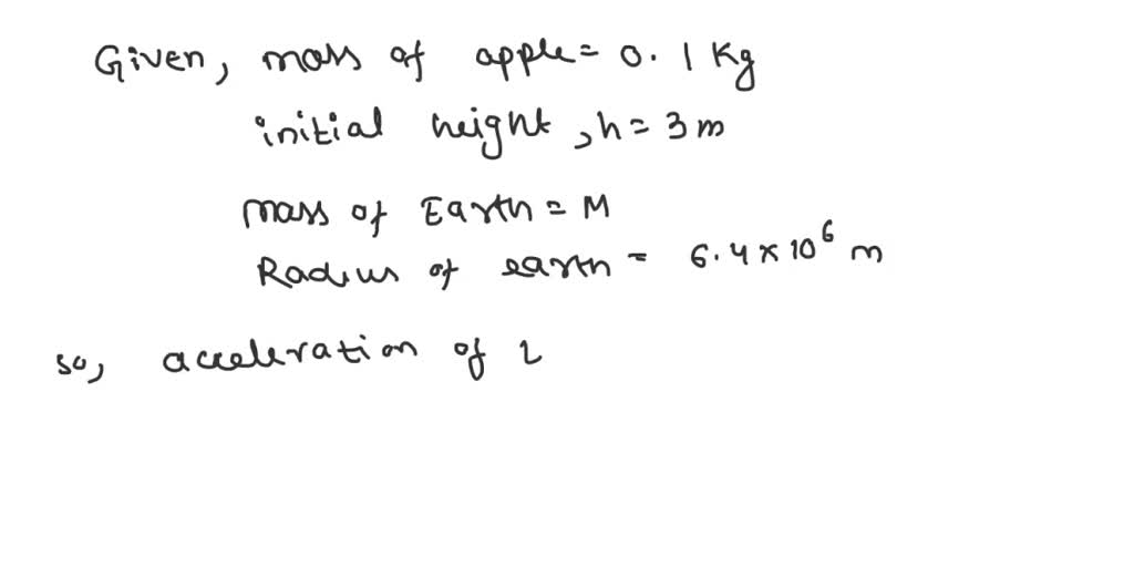 SOLVED: An apple with a mass of 200 grams falls from a tree towards the ...