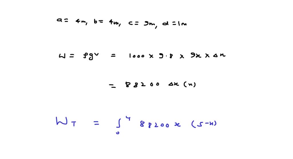 SOLVED: A tank is full of water. Find the work W required to pump the ...