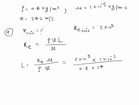 at-cruising-altitude-flow-over-an-airplane-wing-can-be-treated-as-having-a-density-of-08-kgm3-and-viscosity-of-1-105-kgm-s-the-velocity-is-245-ms-4-at-cruising-altitude-flow-over-an-airplane-64199