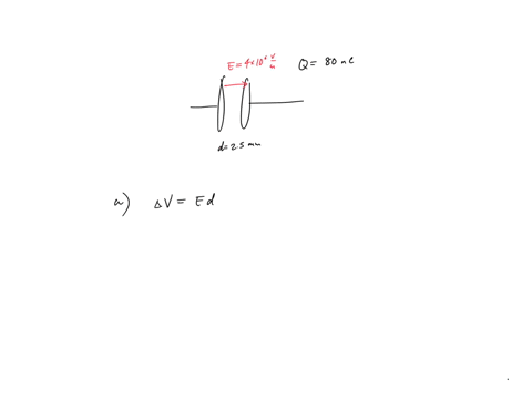 the-plates-of-a-parallel-plate-capacitor-are-250-mm-apart-and-each-carries-a-charge-of-magnitude-80-x-10-8-c-the-plates-are-in-vacuum-and-the-electric-field-between-them-has-a-magnitude-of-4-31588