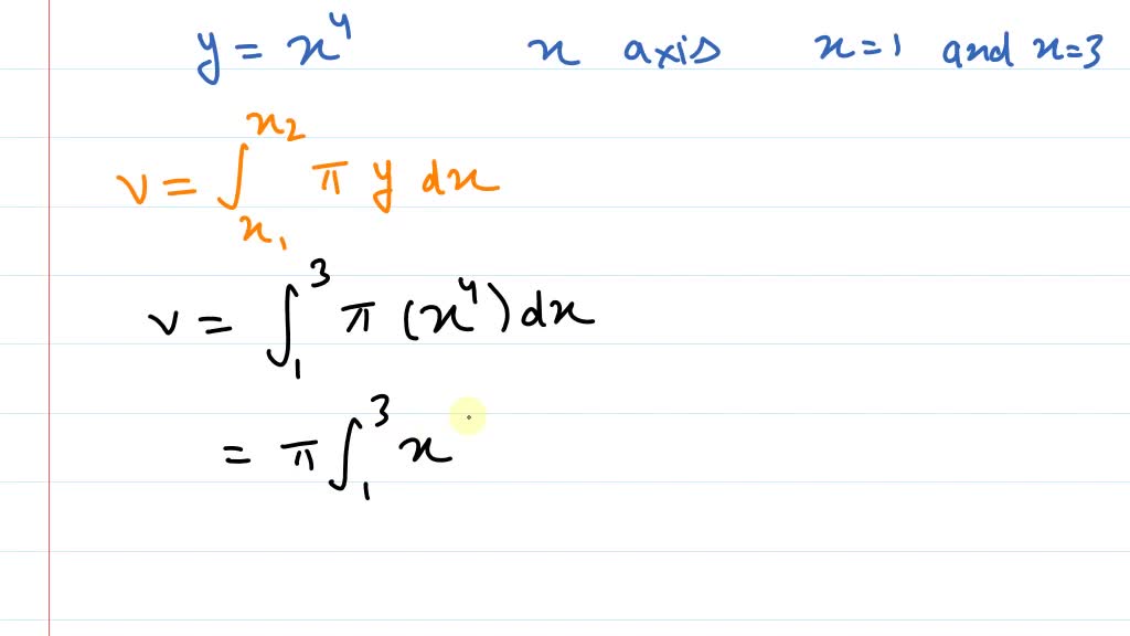 Solved The Graph Ofy X2 Between X 1 Andx 3 Is Rotated Completely Around The X Axis Find