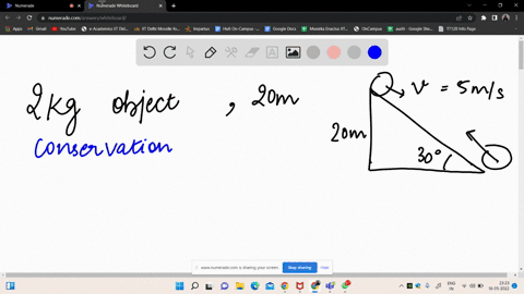 a-20-kg-object-rolls-down-an-incline-20-m-high-at-a-speed-of-50-ms-then-rolls-up-a-ramp-inclined-at-30